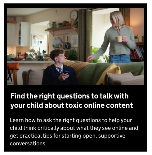 DfE Kids Online Safety website screenshot