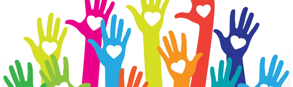 coloured hands and hearts graphic